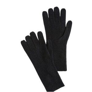 NWT J. Crew Long Black Knit Gloves in Extra-Soft Yarn, One Size